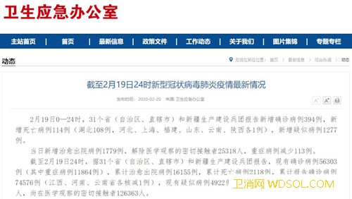 国家卫健委：2月19日0—24时新增确诊病例_武汉-病例-出院-治愈