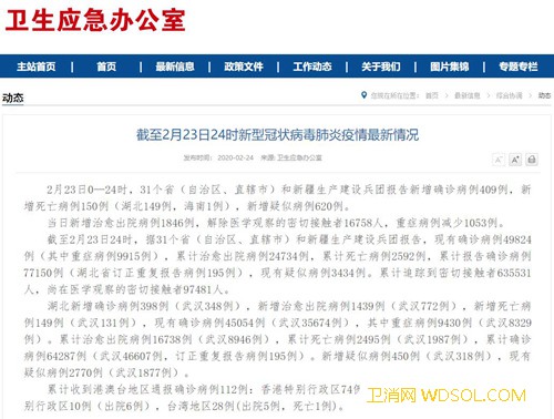国家卫生健康委：2月23日0—24时新增确诊_武汉-病例-出院-治愈