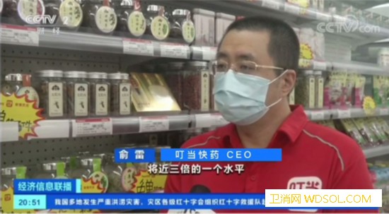 央视财经报道:叮当快药这类商品销量涨了3倍_销量-滋补-同仁-增长